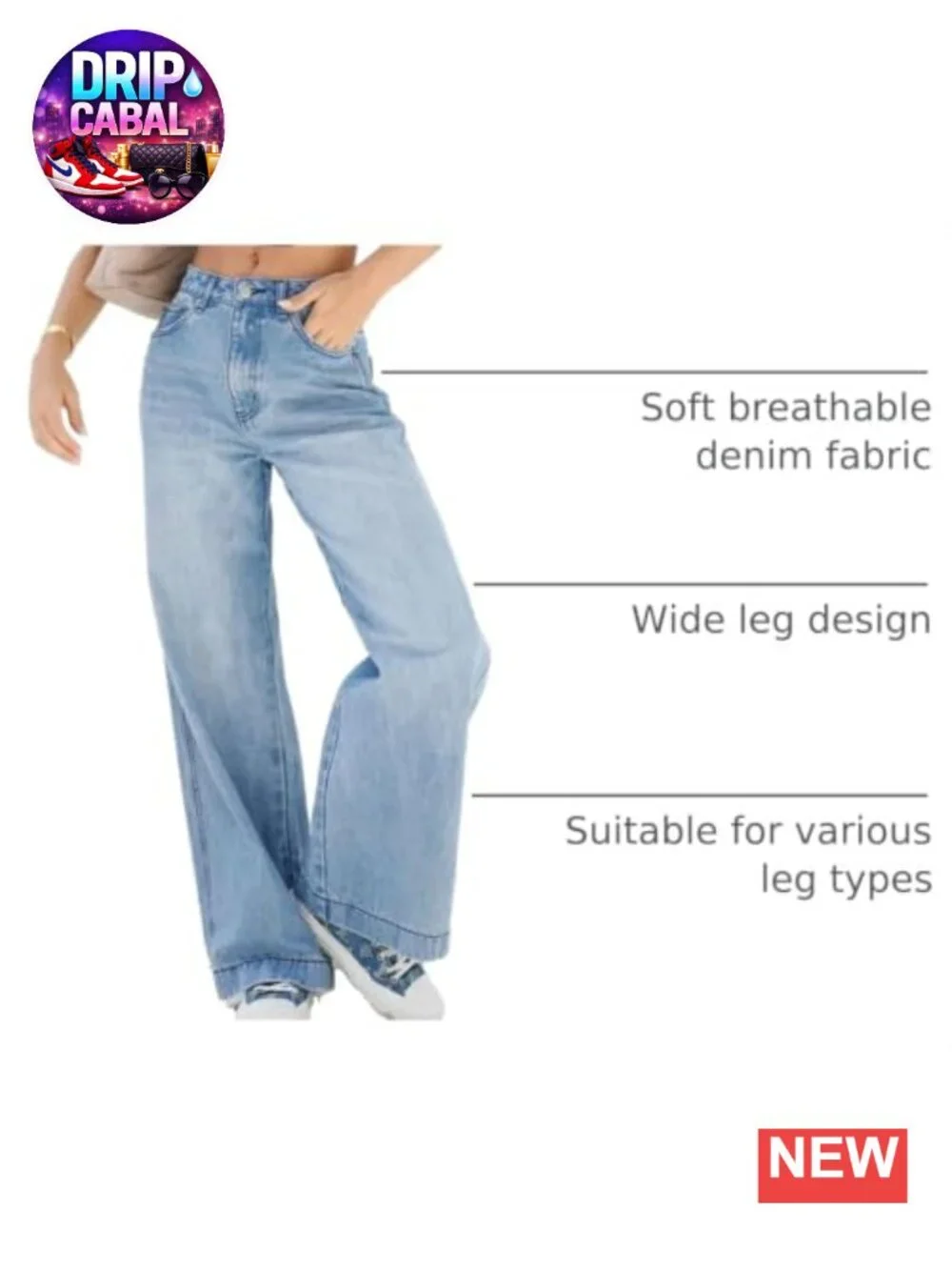 Wide Leg Distressed High Waist Stretchy Baggy Denim Jeans Women Y2K Pants